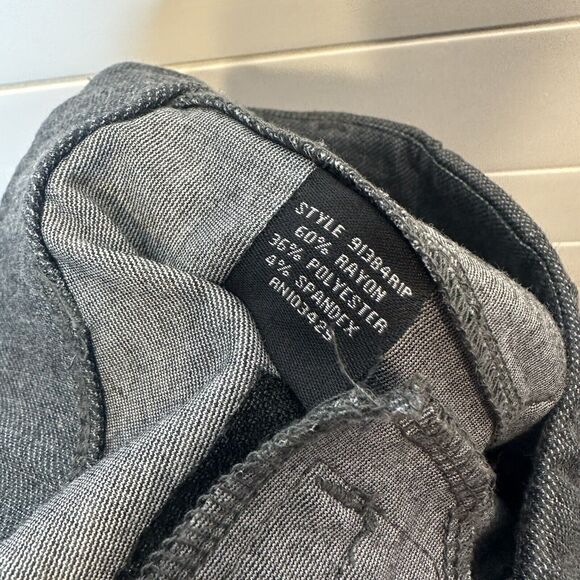 Intro Pull On Dress Pants Medium Gray Pinstripe Pockets Stretch 27"L Ankle Women - Picture 8 of 9